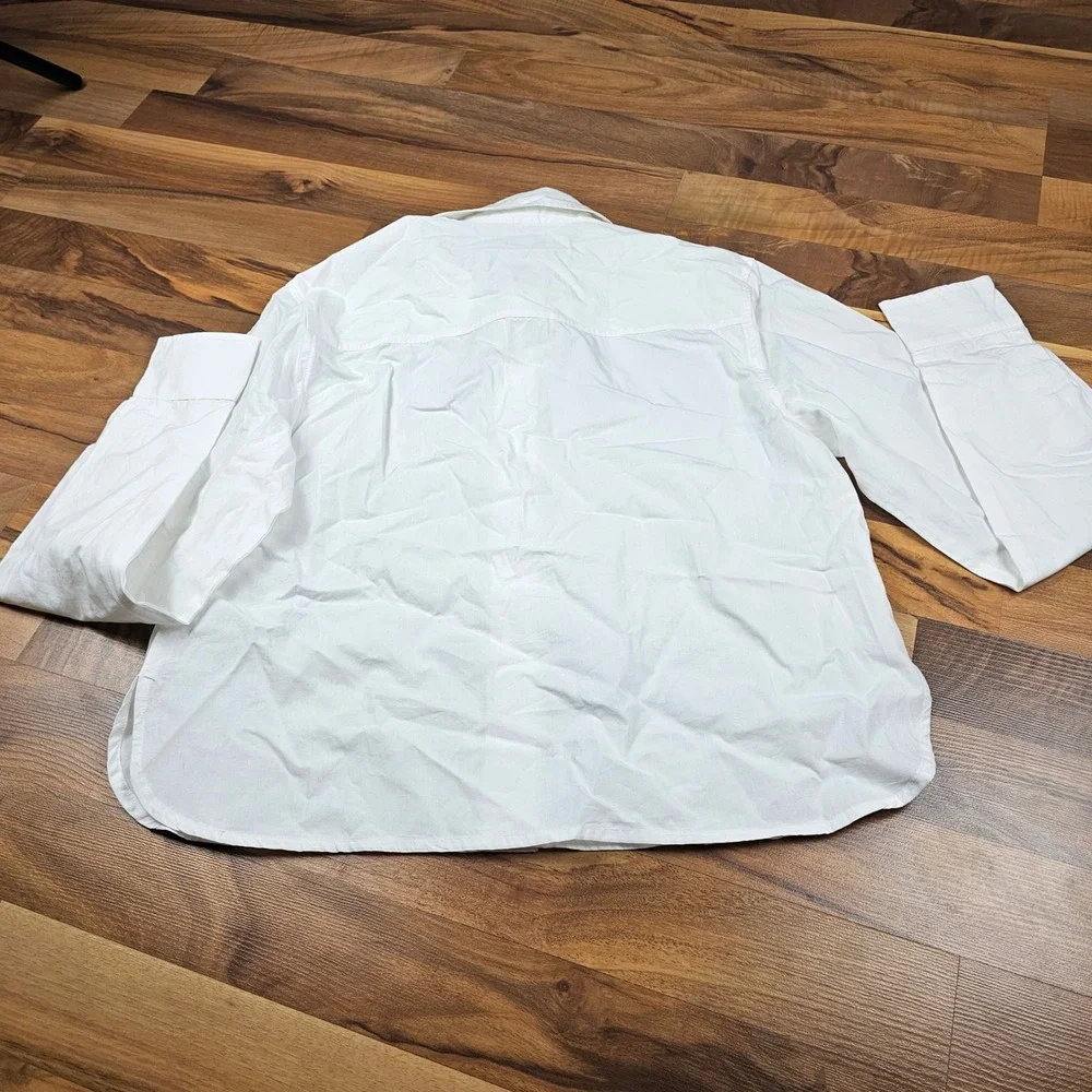 Mother The Honor Shirt XS White Crystal Embellished Collar Luxury Button Down - Picture 8 of 8